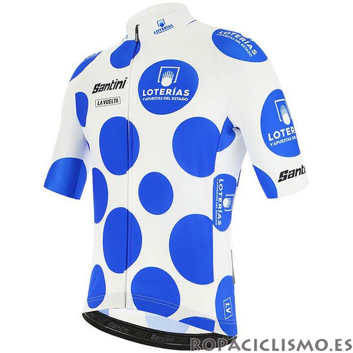 2020 Maillot Vuelta Espana Tirantes Mangas Cortas Azul Blanco